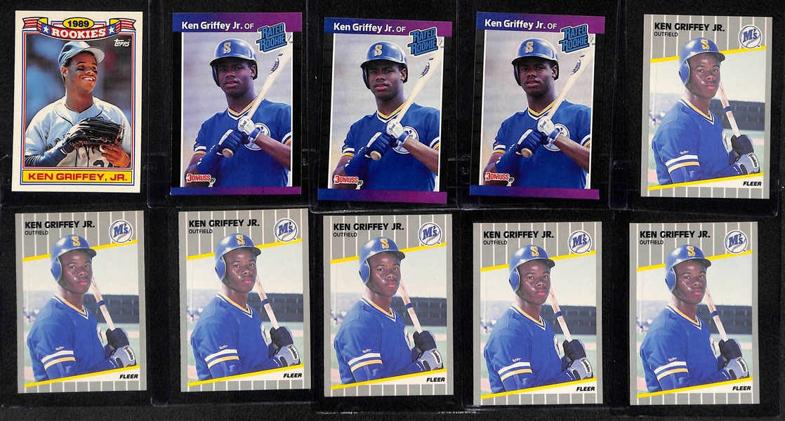 Lot of (54) Baseball Rookies from 1989-1996 - (10) Ken Griffey Jr.,(8) Frank Thomas, Piazza, M. Ramirez, (5) Helton, (13) Randy Johnson, (5) Chipper Jones, (6) Sosa, (2) Mussina, (3) Biggio