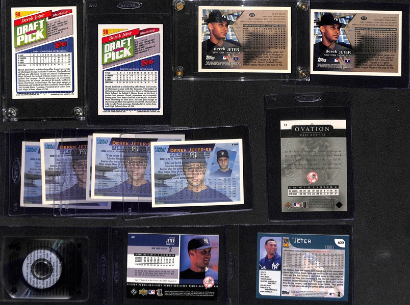 Lot of (13) Derek Jeter Cards Inc. 1993 Topps Gold Rookie, 1993 Topps Rookie, (5) 1995 Topps Future Star Cards, and (2) 1996 Topps Future Star Cards
