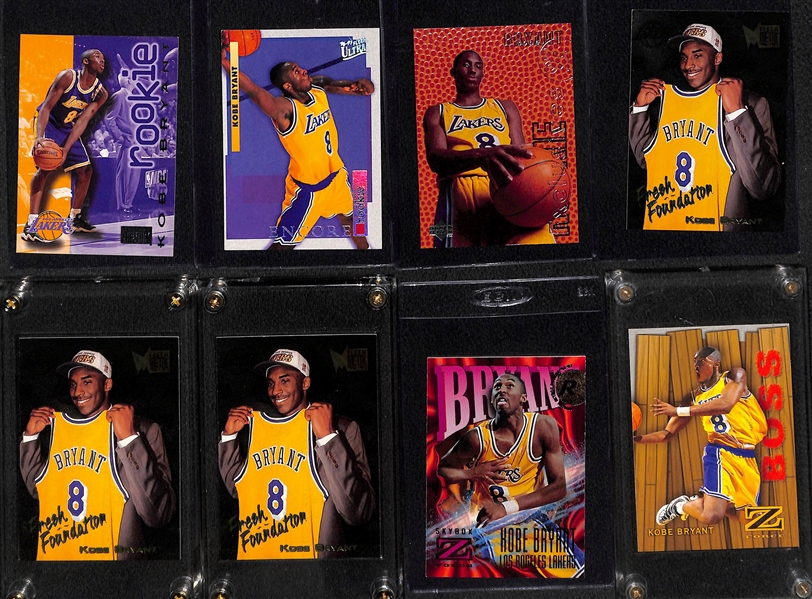 Lot of (26) Kobe Bryant Cards - Inc. (8) Rookie Cards and Many Inset Cards