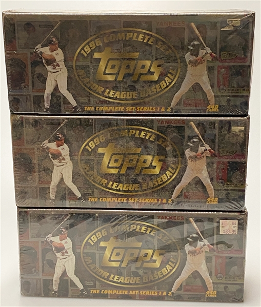 Lot of (5) Topps Factory Sets - 2005 Football (Aaron Rodgers RC), (3) 1996 Baseball, 1999 Baseball