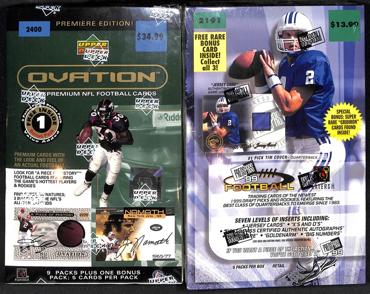 1999 Ovation and PressPass Unopened/Sealed Retail Football Boxes