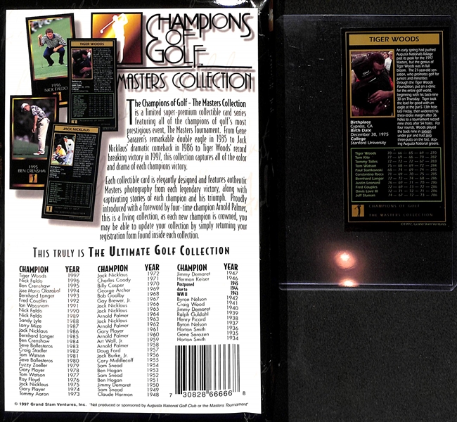 1997-98 Champions of Golf Opened Box w. Tiger Woods Rookie Card
