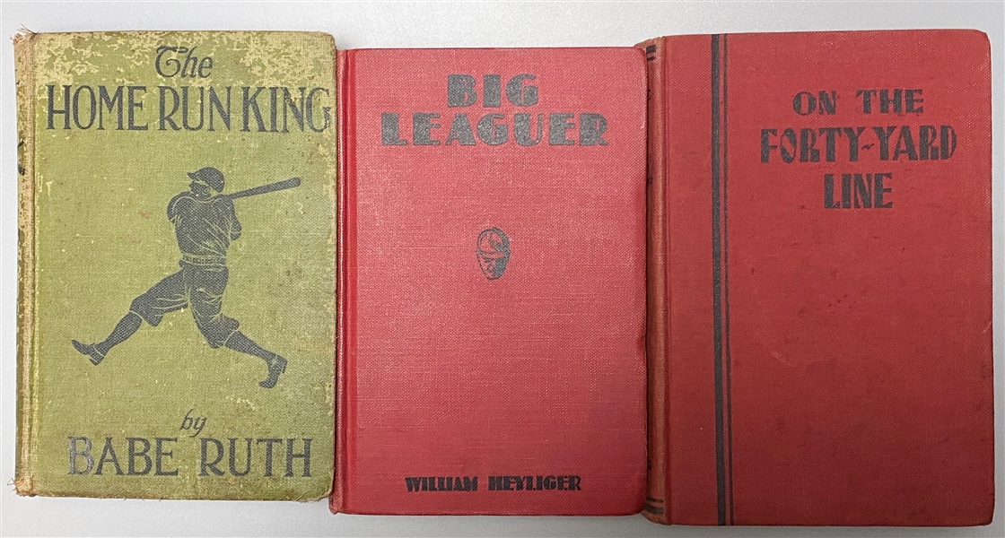 Lot of (12) Sports Books/Magazines/Programs Inc. 1920 Home Run King by Babe Ruth, 1962 & 1965 Yankees Yearbooks