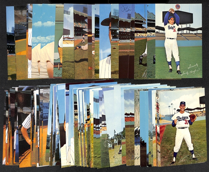 Lot of (112) Yankees & Dodgers Player Picture Postcards 1960s-1980s (63 Yankees, 49 Dodgers) w. Koufax, Drysdale, B. Martin. Munson
