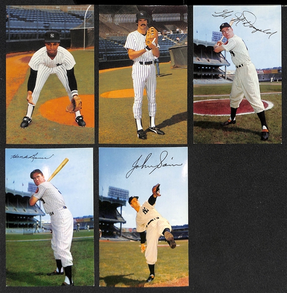 Lot of (112) Yankees & Dodgers Player Picture Postcards 1960s-1980s (63 Yankees, 49 Dodgers) w. Koufax, Drysdale, B. Martin. Munson