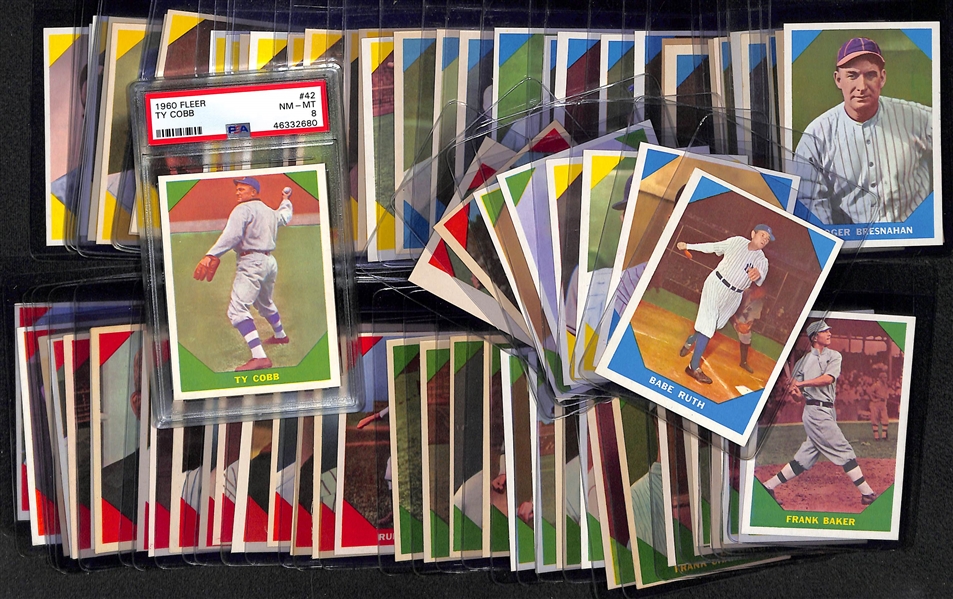High-Quality 1960 Fleer Baseball (79) Base Card Complete Set PSA 8 Ty Cobb #42