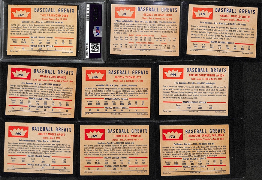 High-Quality 1960 Fleer Baseball (79) Base Card Complete Set PSA 8 Ty Cobb #42