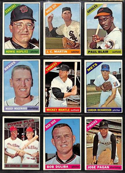 1966 Topps Baseball Near Complete Set (Missing Only 19 Cards)