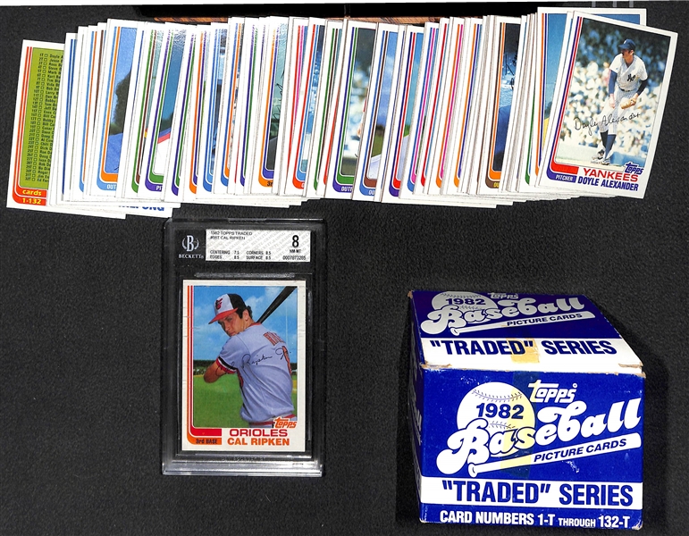1982 Topps Traded Set w. BGS 8 Cal Ripken Jr.