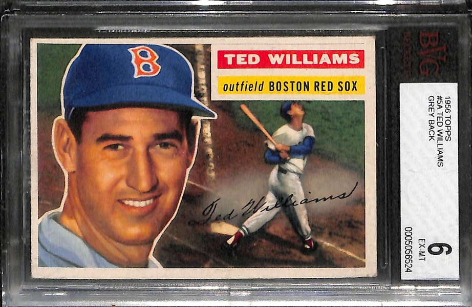 1956 Topps Ted Williams (Gray Back) #5 Graded Beckett BVG 6