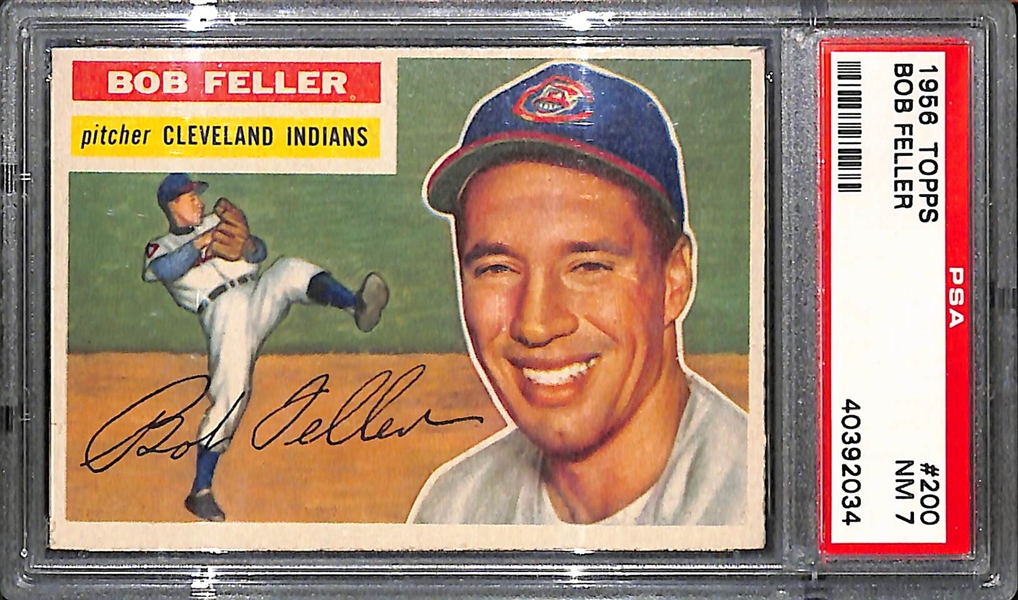 1956 Topps Bob Feller #200 Graded PSA 7 (NM)