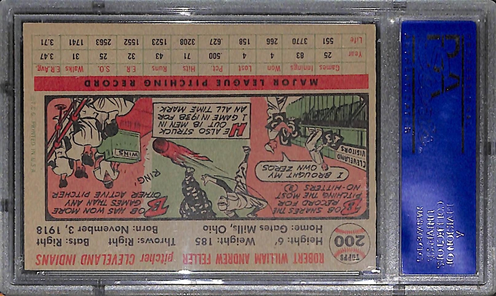 1956 Topps Bob Feller #200 Graded PSA 7 (NM)