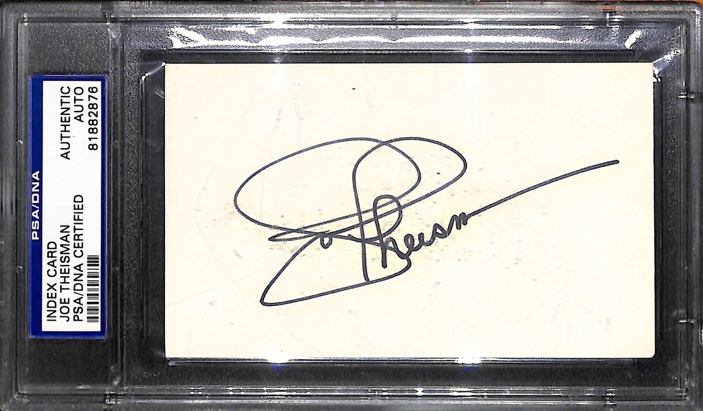Football Lot - 1971 Sayers BVG 6.5, 1972 Unitas BVG 5.5, Theisman Signed Index Card (PSA/DNA)