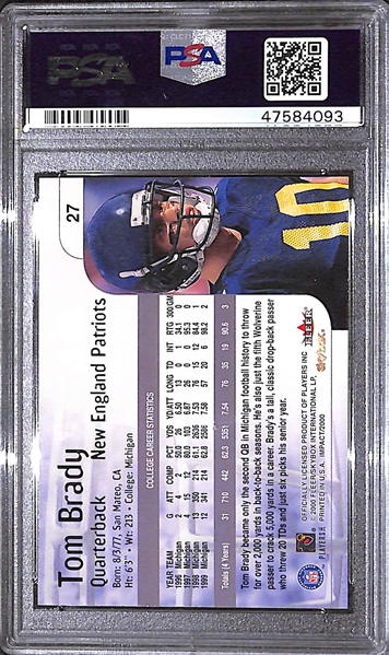 2000 Skybox Impact Tom Brady #27 Graded PSA 9 Mint