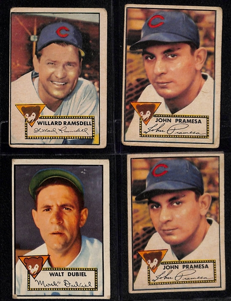 Lot of (17) 1952 Topps Baseball Cards w. Bob Feller