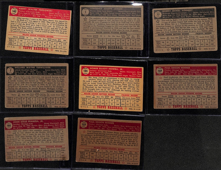 Lot of (17) 1952 Topps Baseball Cards w. Bob Feller