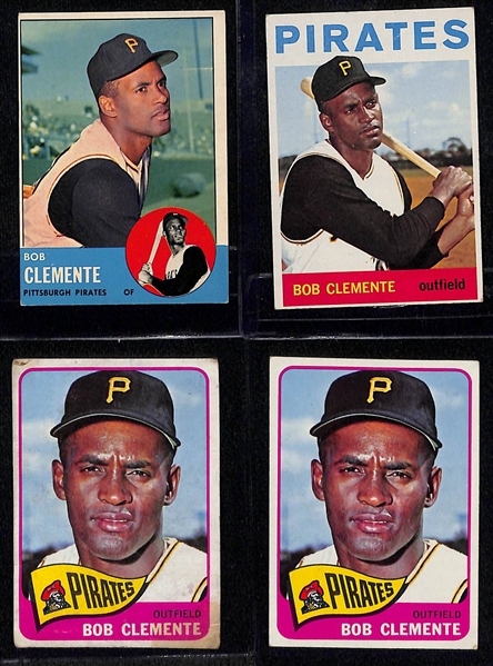 Lot of (4) Roberto Clemente Cards w. 1953 Topps