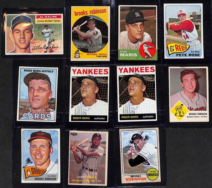 Lot of (11) 1956-1968 Topps Baseball Cards w. 1956 Al Kaline