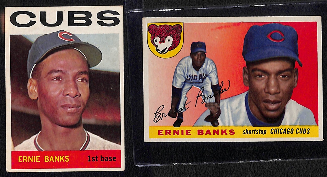 Lot of (5) Vintage Ernie Banks & (6) Al Kaline Vintage Cards w. 1965 Topps Ernie Banks