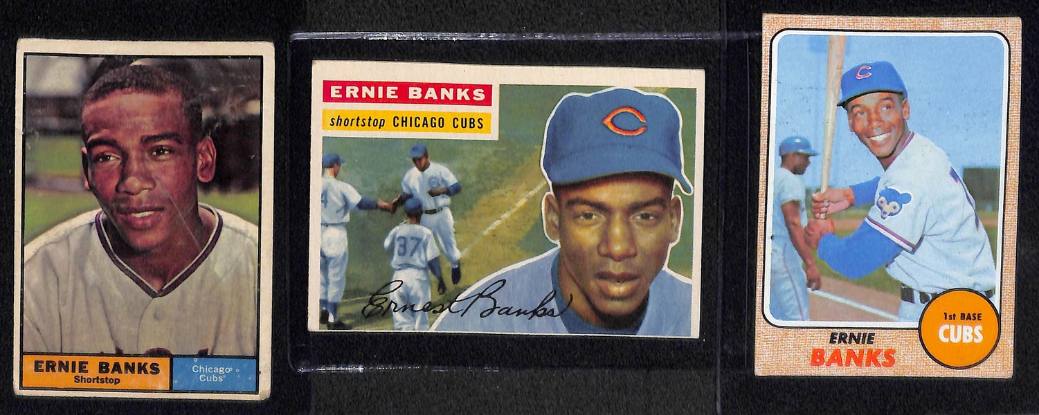 Lot of (5) Vintage Ernie Banks & (6) Al Kaline Vintage Cards w. 1965 Topps Ernie Banks
