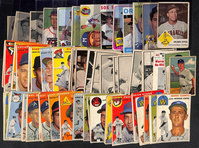 Lot of (60) Vintage Topps & Bowman Baseball Cards from 1948-1965 w. 1951 Bowman Joe Garagiola
