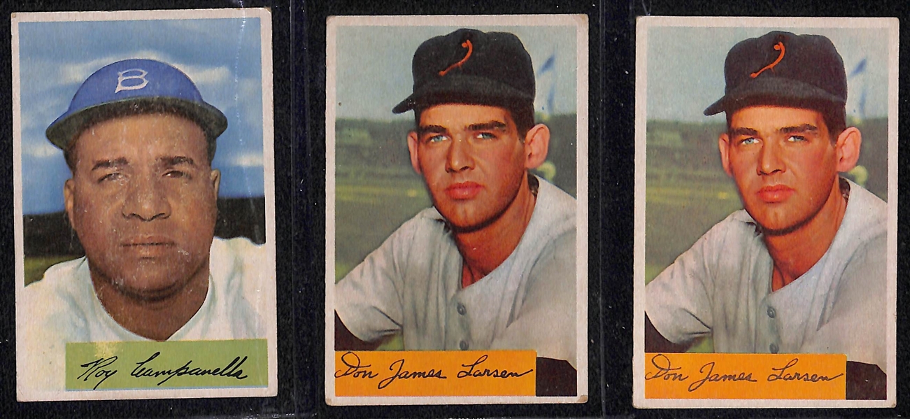 Lot of (115) 1954 Bowman Baseball Cards w. Roy Campanella