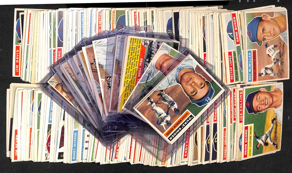 Lot of (250+) 1956 Topps Baseball Cards w. Duke Snider