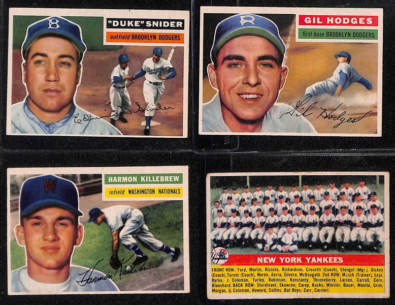 Lot of (250+) 1956 Topps Baseball Cards w. Duke Snider