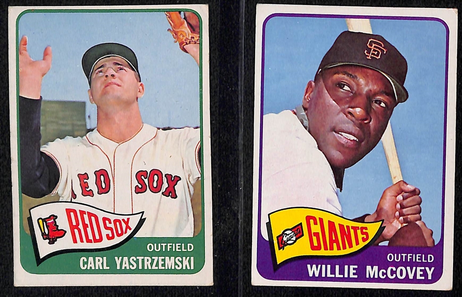 Lot of (200+) Assorted 1965 Topps Baseball Cards w. Carl Yastrzemski