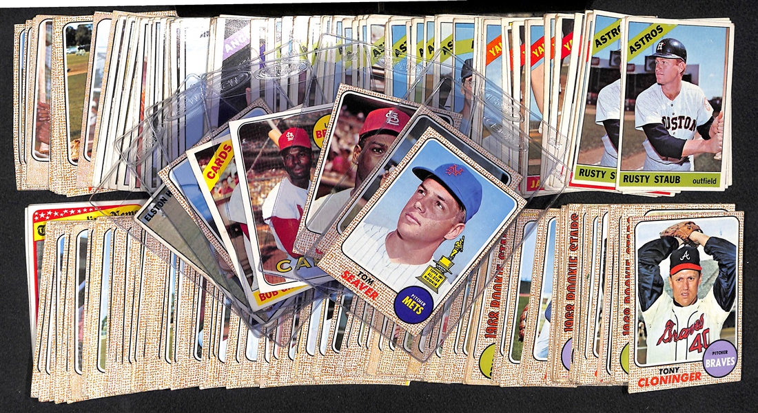 Lot of (225) Assorted 1966-1969 Topps Baseball Cards w. 1968 Tom Seaver