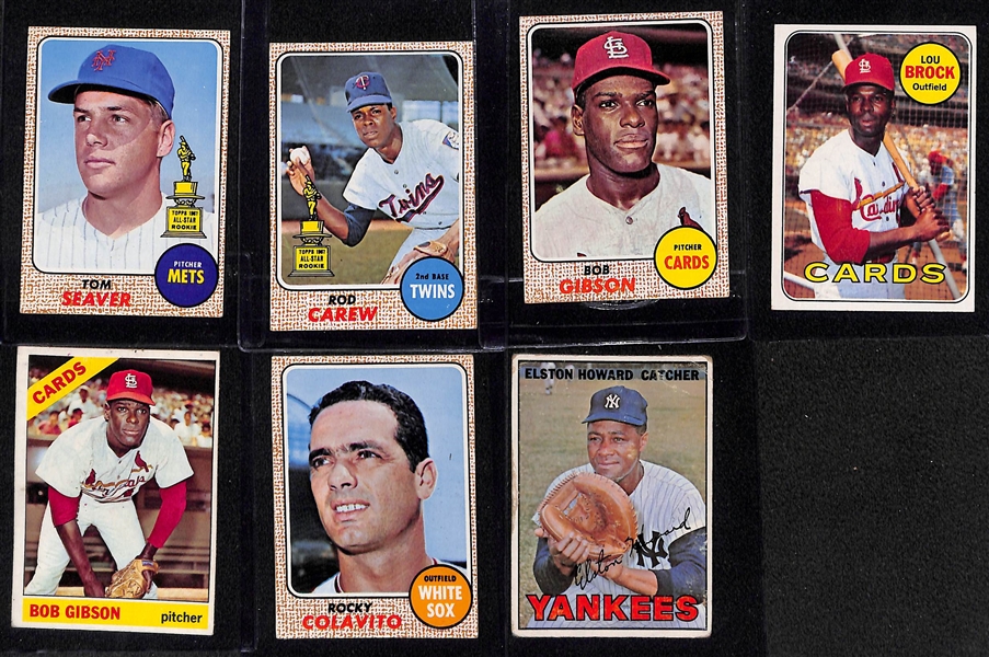 Lot of (225) Assorted 1966-1969 Topps Baseball Cards w. 1968 Tom Seaver