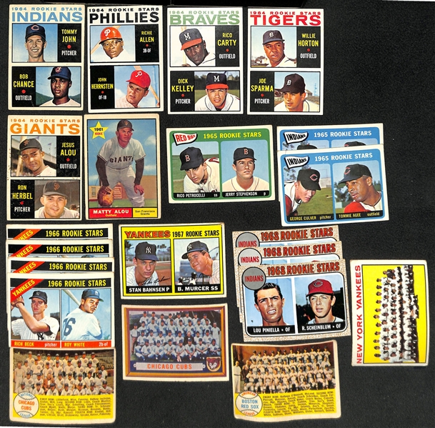 Lot of (59) Vintage Rookie, Team, & Checklist Topps Cards from 1957-1969 w. 1964 Tommy John Rookie Card