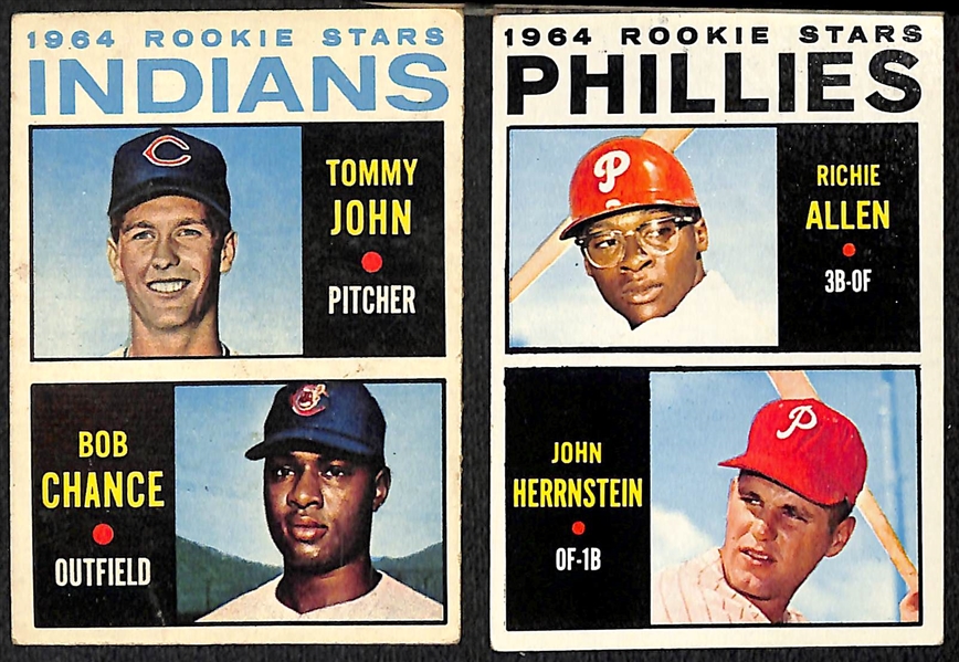 Lot of (59) Vintage Rookie, Team, & Checklist Topps Cards from 1957-1969 w. 1964 Tommy John Rookie Card