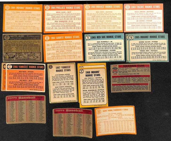 Lot of (59) Vintage Rookie, Team, & Checklist Topps Cards from 1957-1969 w. 1964 Tommy John Rookie Card
