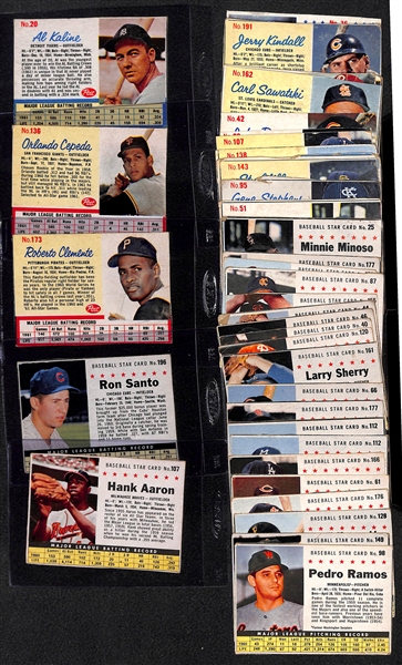 Lot of (43) 1961 & 1962 Post Cereal Baseball Cards w. 1961 Hank Aaron