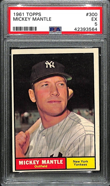 1961 Topps Mickey Mantle #300 PSA 5 - EX