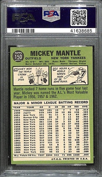1967 Topps Mickey Mantle #150 - PSA 7