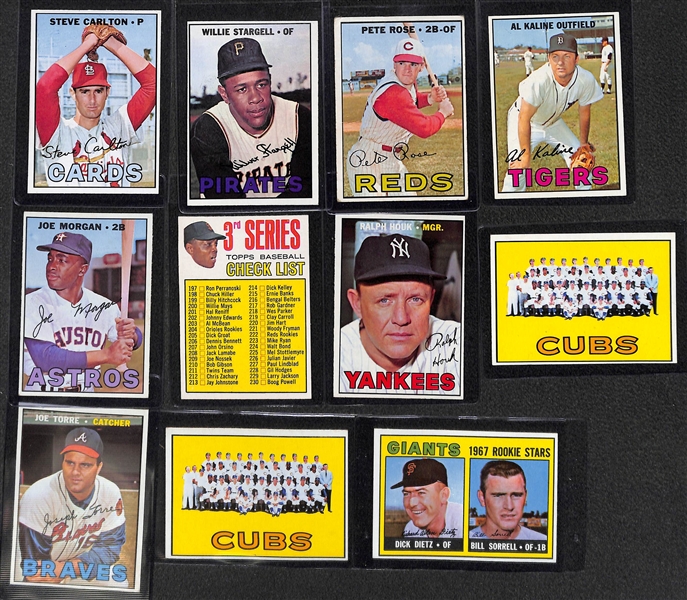 1967 Topps Partial Set of 123 Cards w Hall of Famers