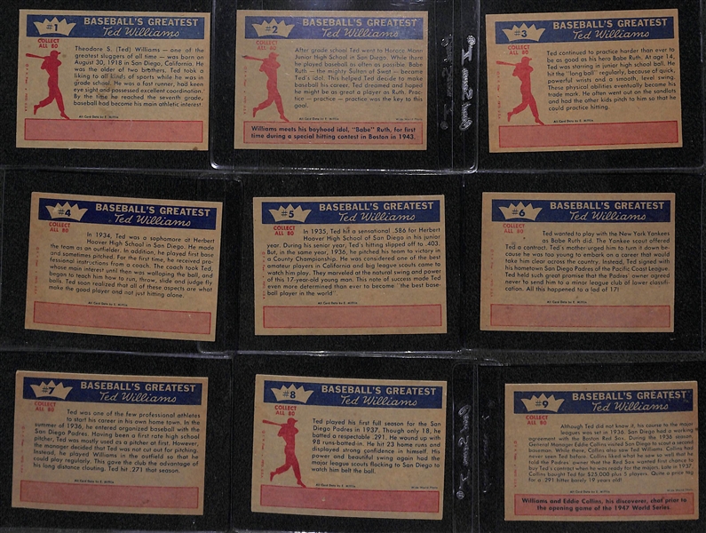 1959 Fleer Ted Williams Baseball Card Almost Complete Set