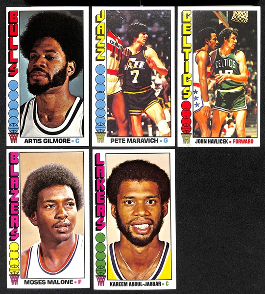 1976 Topps Basketball Partial Starter Set of 91 Cards w. Abdul-Jabbar