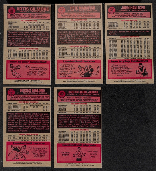 1976 Topps Basketball Partial Starter Set of 91 Cards w. Abdul-Jabbar
