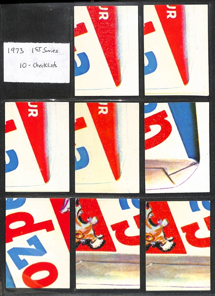 Lot of 180 Stickers & 30 Checklist Cards for 1973-1975 Topps Wacky Packs Cards