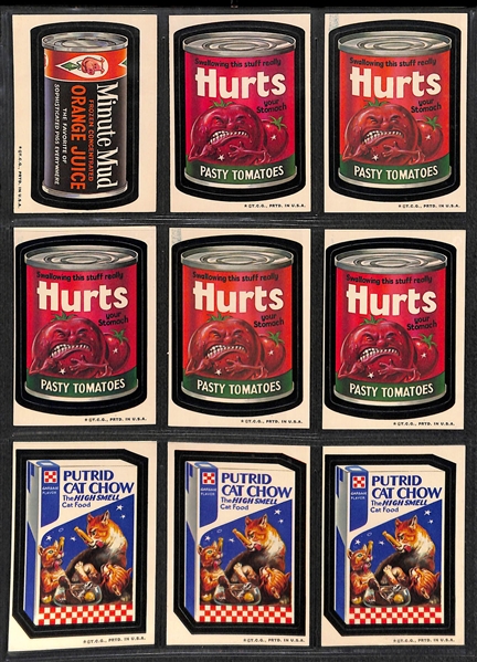 Lot of 180 Stickers & 30 Checklist Cards for 1973-1975 Topps Wacky Packs Cards