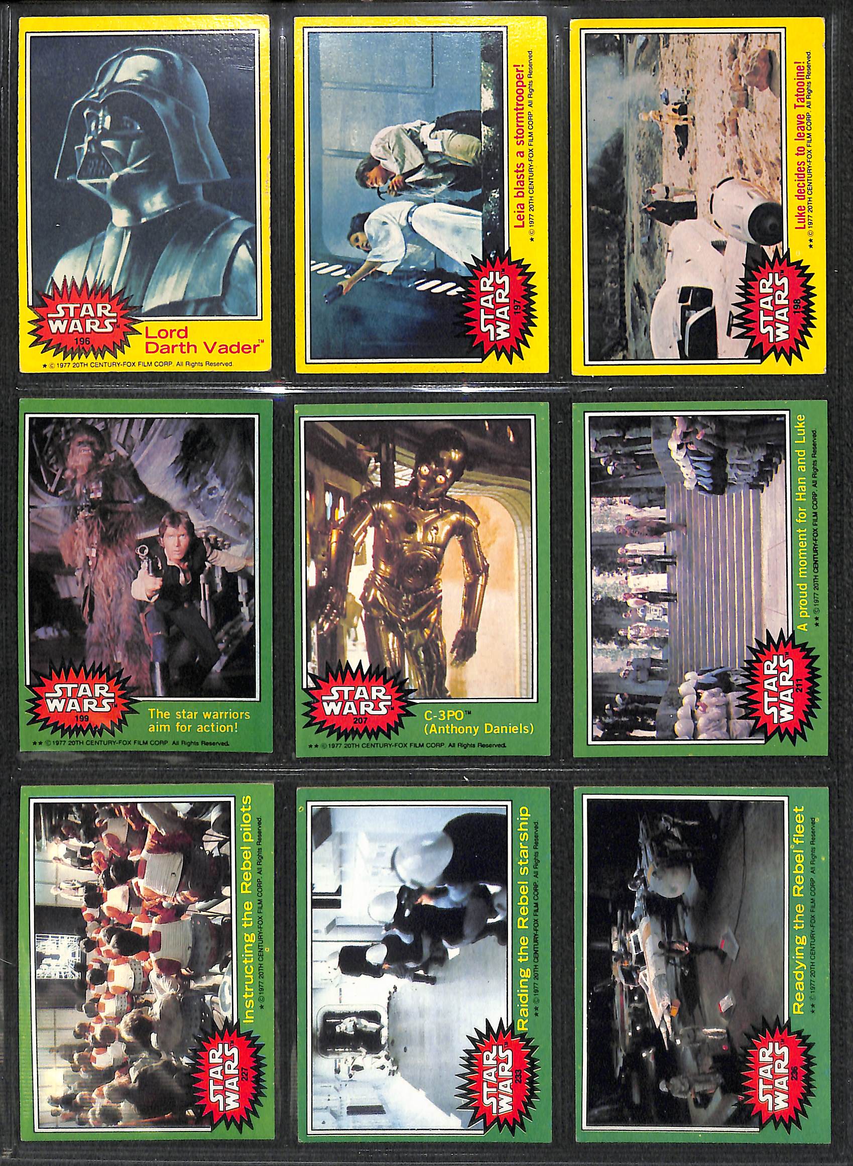 topps return of the jedi cards