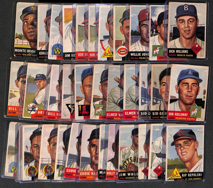 Lot of 36 - 1953 Topps Baseball Cards w. Dick Williams