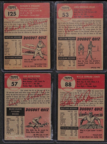 Lot of 36 - 1953 Topps Baseball Cards w. Dick Williams