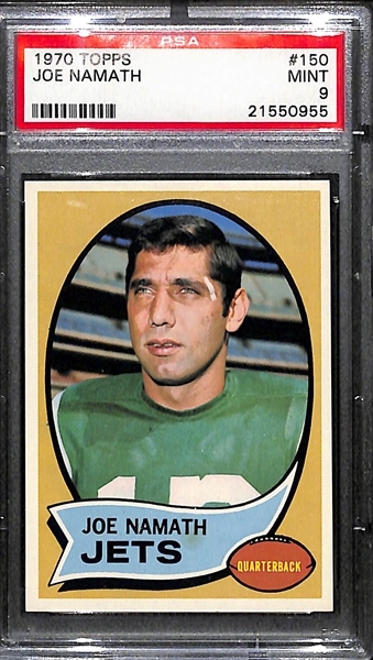 Rare 1970 Topps Joe Namath #150 Graded PSA 9 Mint! (Only 1 Graded Higher!)