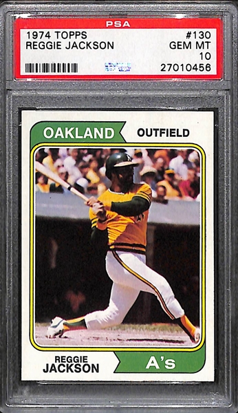 GEM MINT 1974 Topps Reggie Jackson #130 Graded PSA 10! Pop 5!