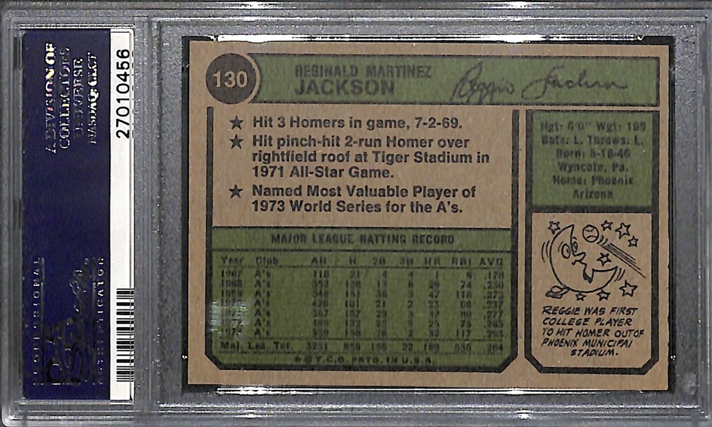 GEM MINT 1974 Topps Reggie Jackson #130 Graded PSA 10! Pop 5!