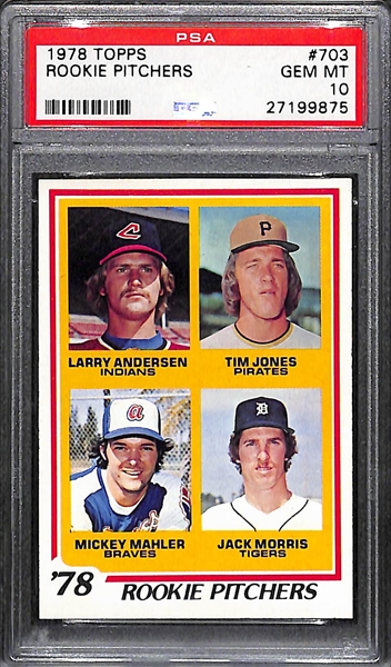 GEM MINT 1978 Topps Jack Morris Rookie #703 Graded PSA 10! 
